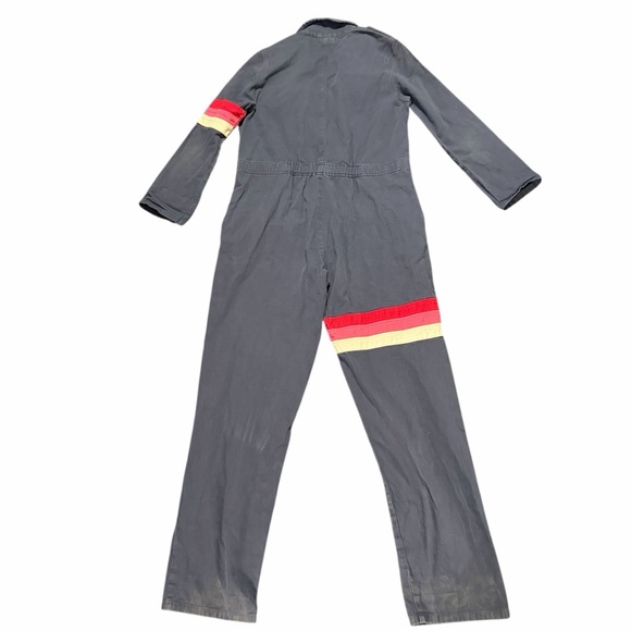 Possibly Vintage Coveralls Jumpsuit Red and Yellow Stripe Accents Size XS Retro - Picture 5 of 8